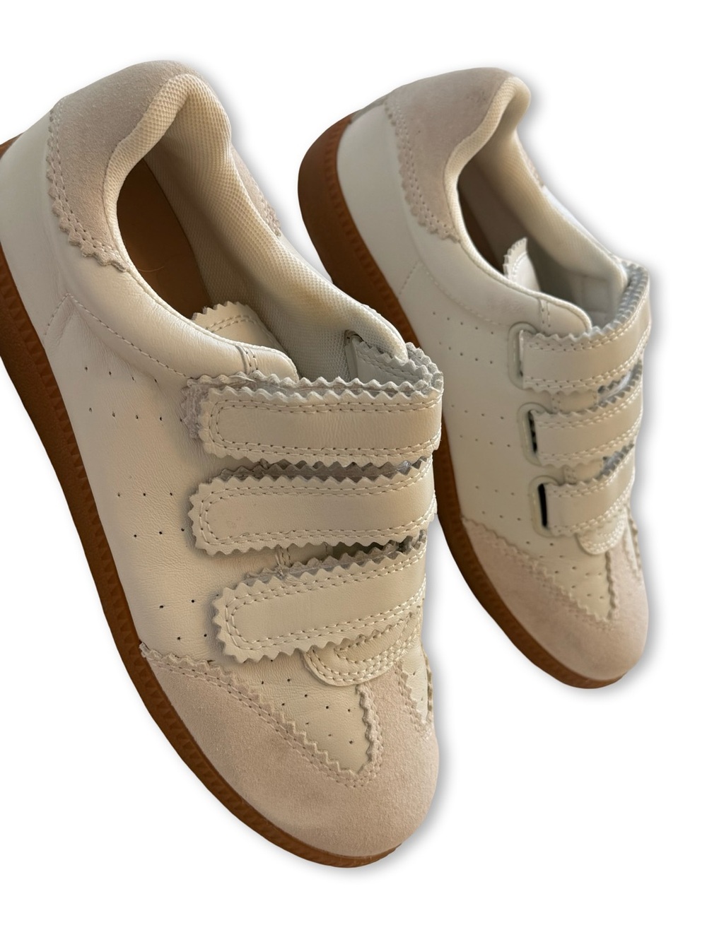 White Velcro Sneakers with Gum Sole - Picture 3 of 3